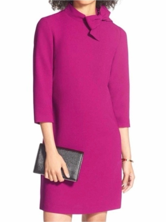 Eliza J Dresses & Skirts - Eliza J Bow Neck Crepe Shift Dress Pink